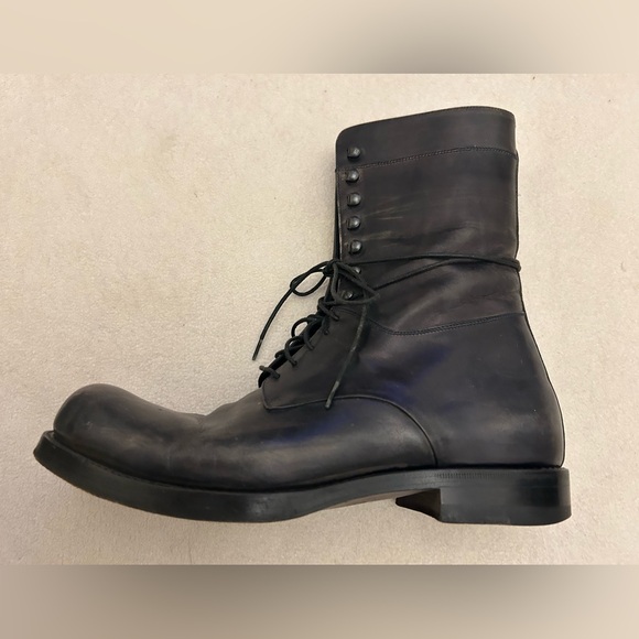 Jil Sander Shoes - Jil Sander Handmade Navy Leather Ankle Boots